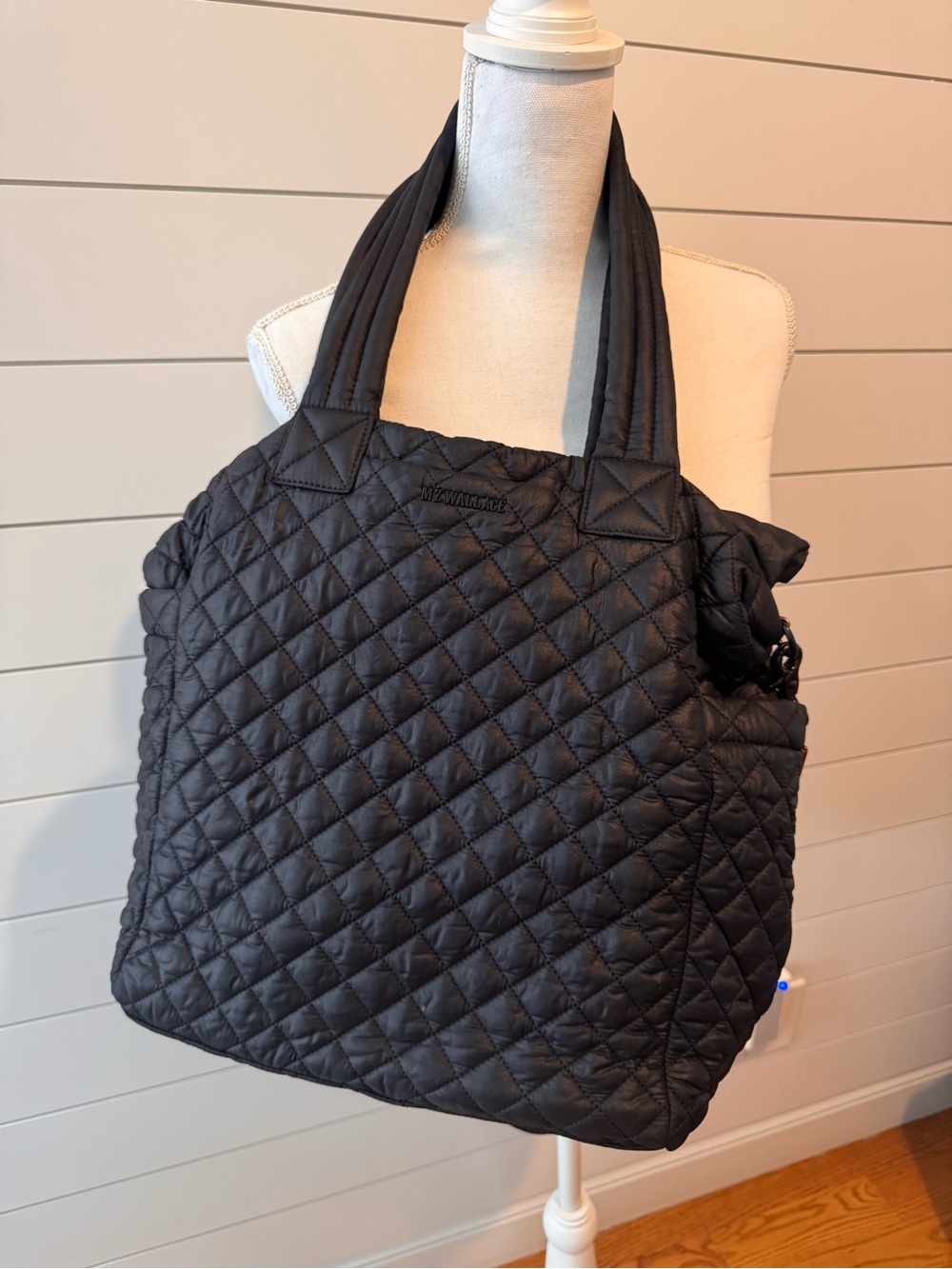 MZ Wallace Medium Metro Tote Deluxe Black Quilted Nylon